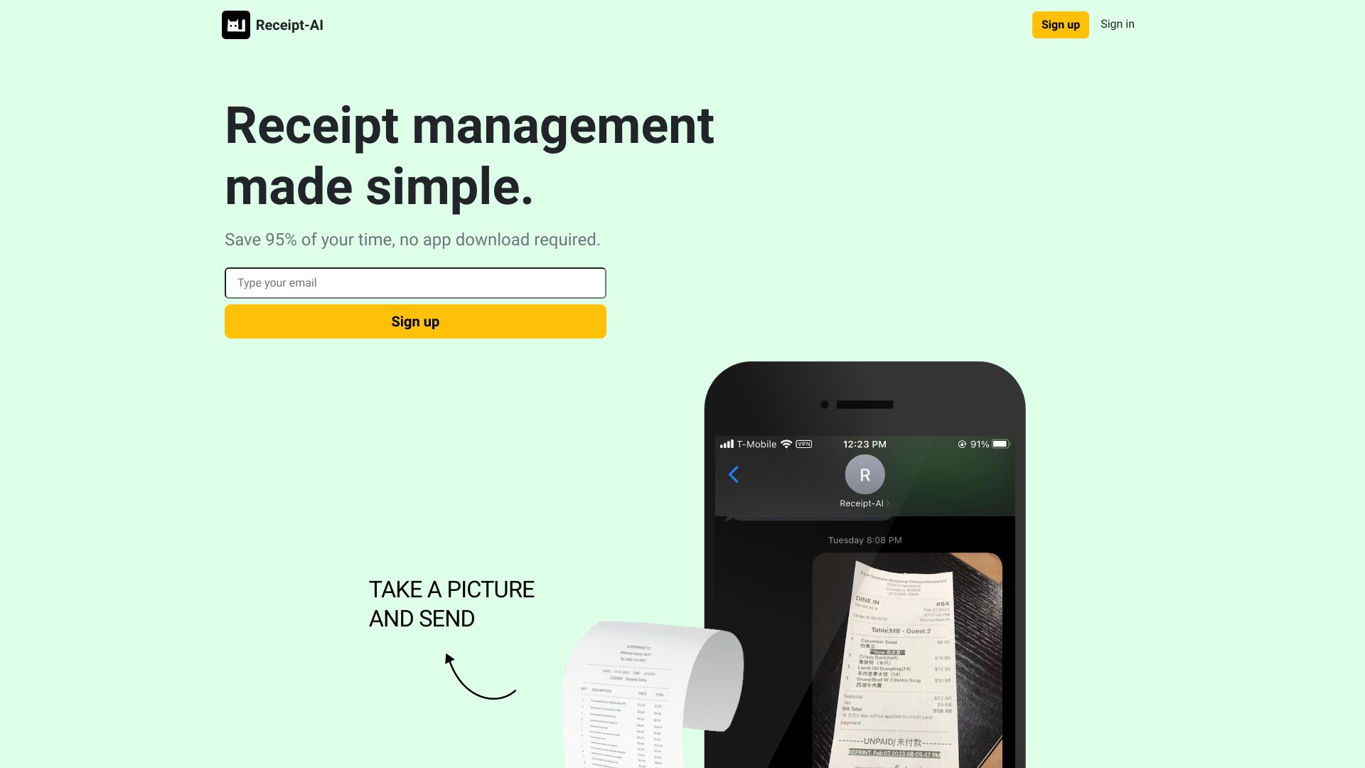 Receipt-AI for Startup网页截图,Receipt-AI for Startup网页快照