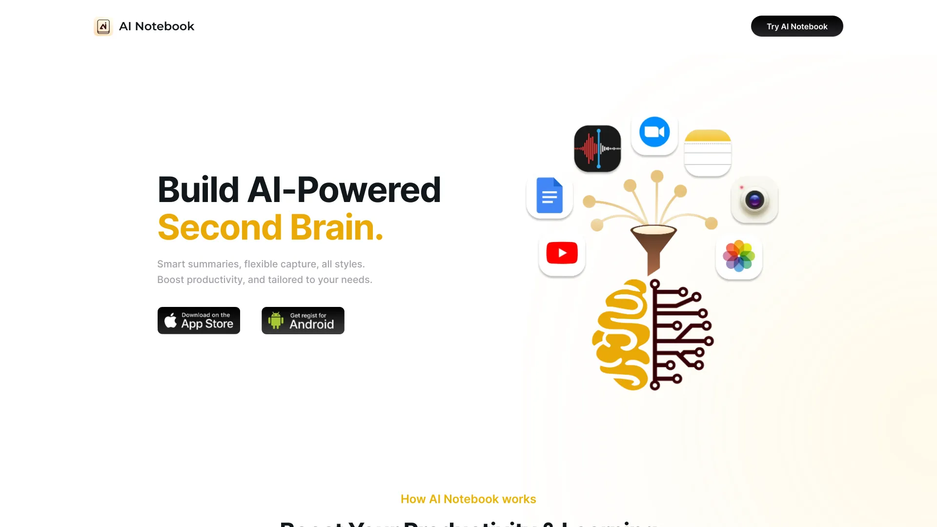 AI Notebook App网页截图,AI Notebook App网页快照