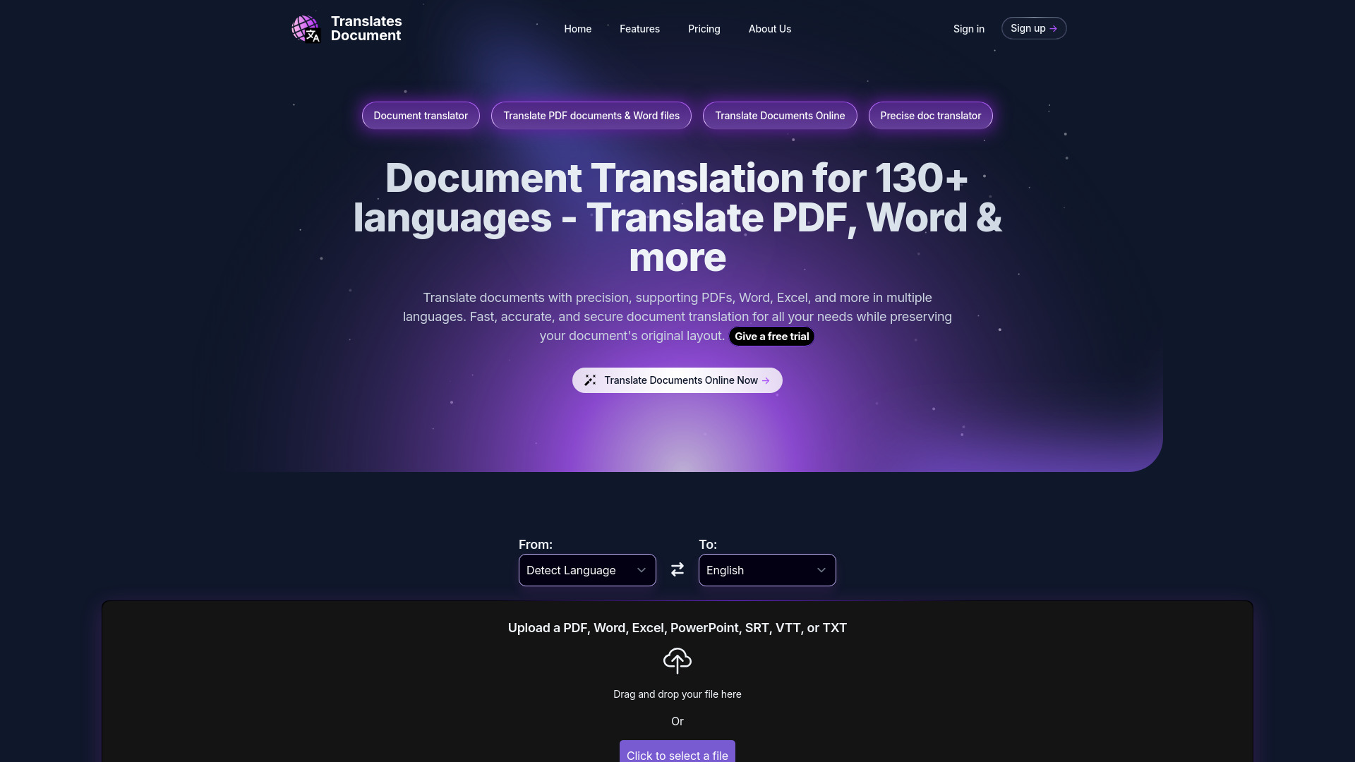 TranslatesDocument网页截图,TranslatesDocument网页快照