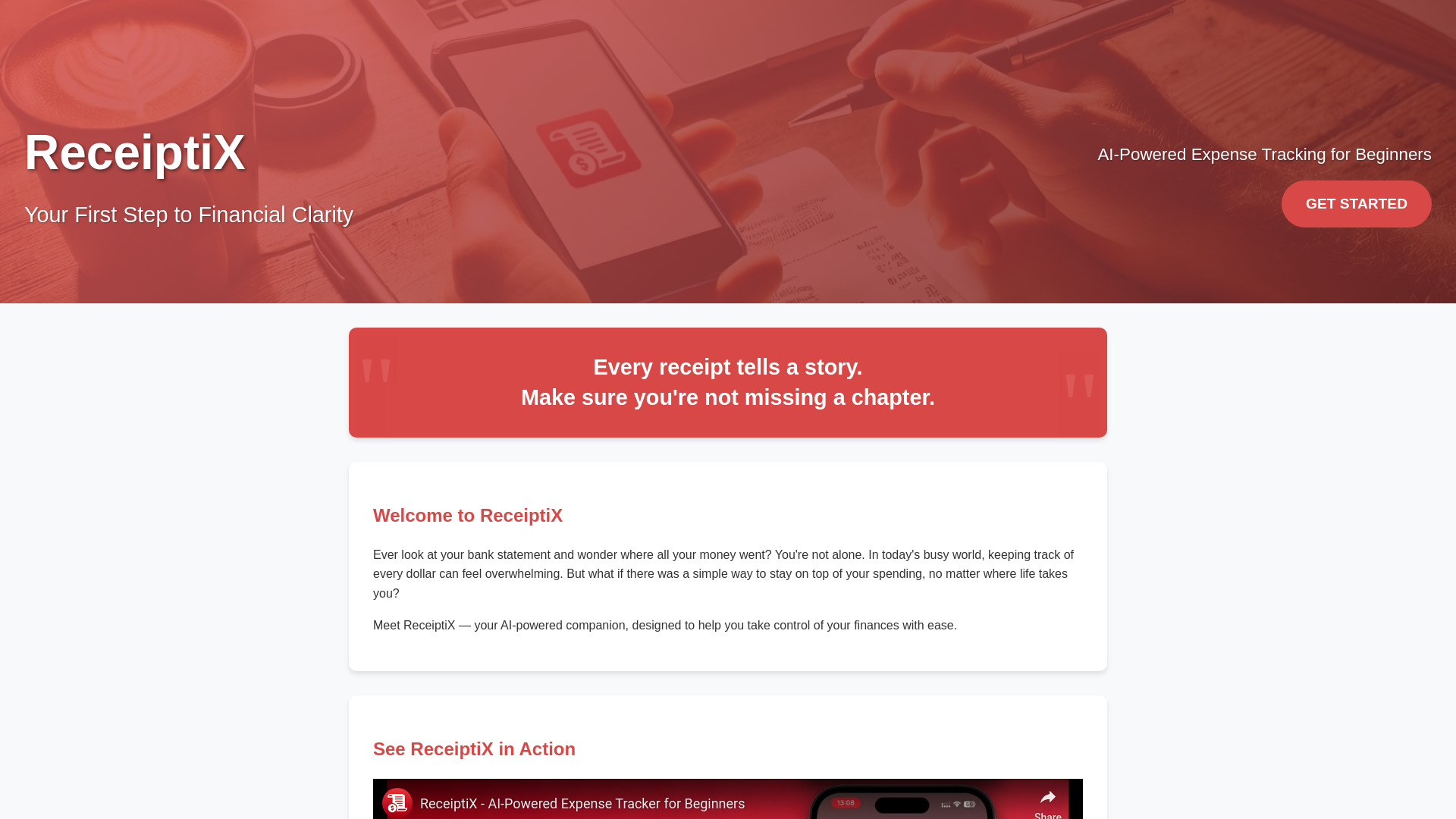 ReceiptiX网页截图,ReceiptiX网页快照