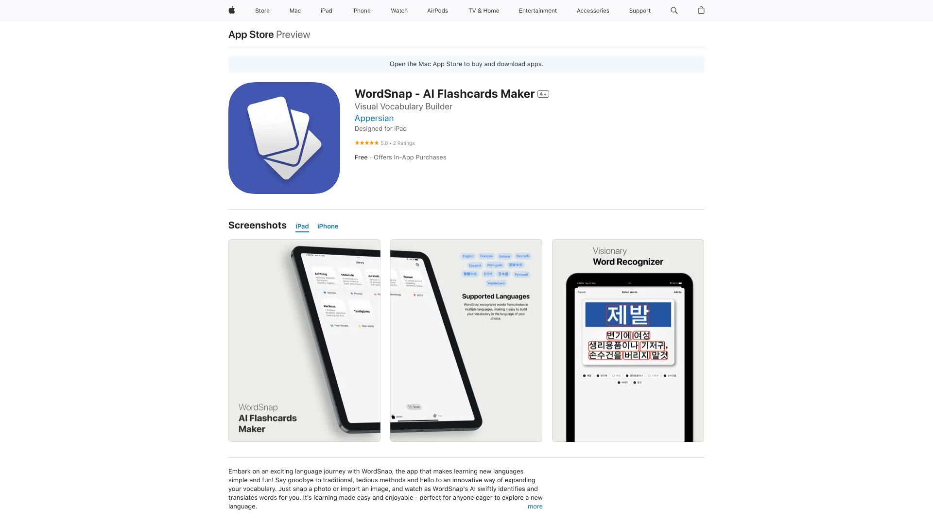 WordSnap – AI Flashcards Maker网页截图,WordSnap – AI Flashcards Maker网页快照