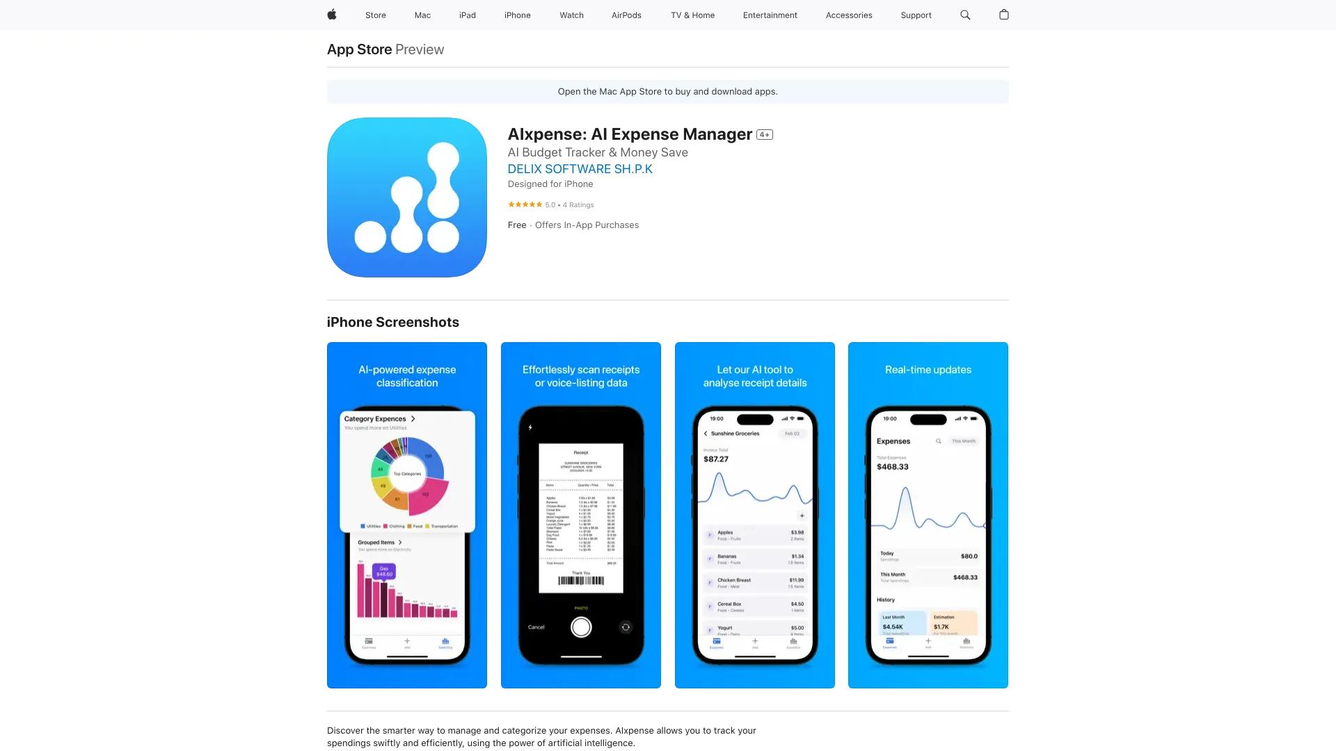AIxpense: AI Expense Manager网页截图,AIxpense: AI Expense Manager网页快照