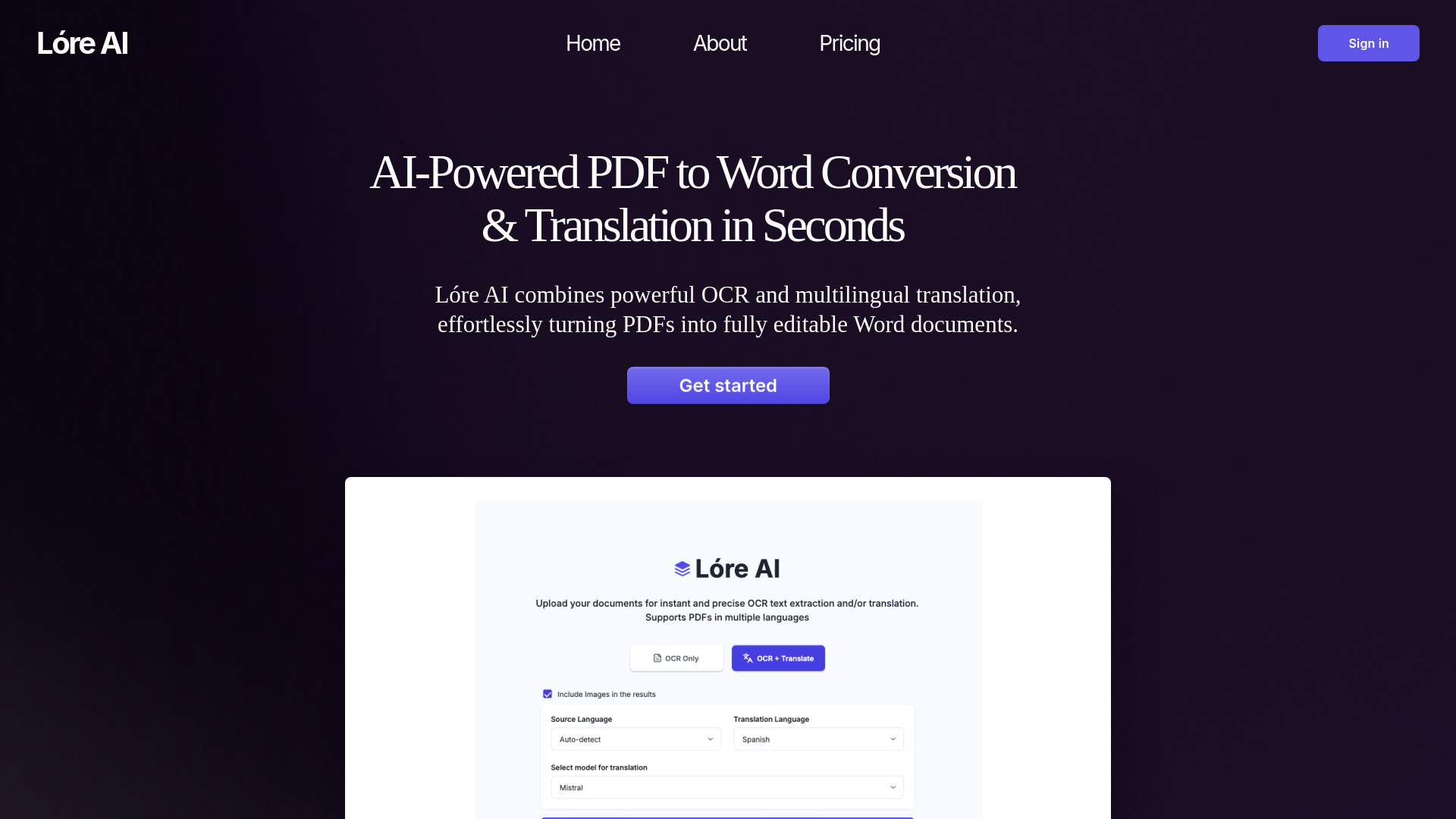 Lóre AI网页截图,Lóre AI网页快照