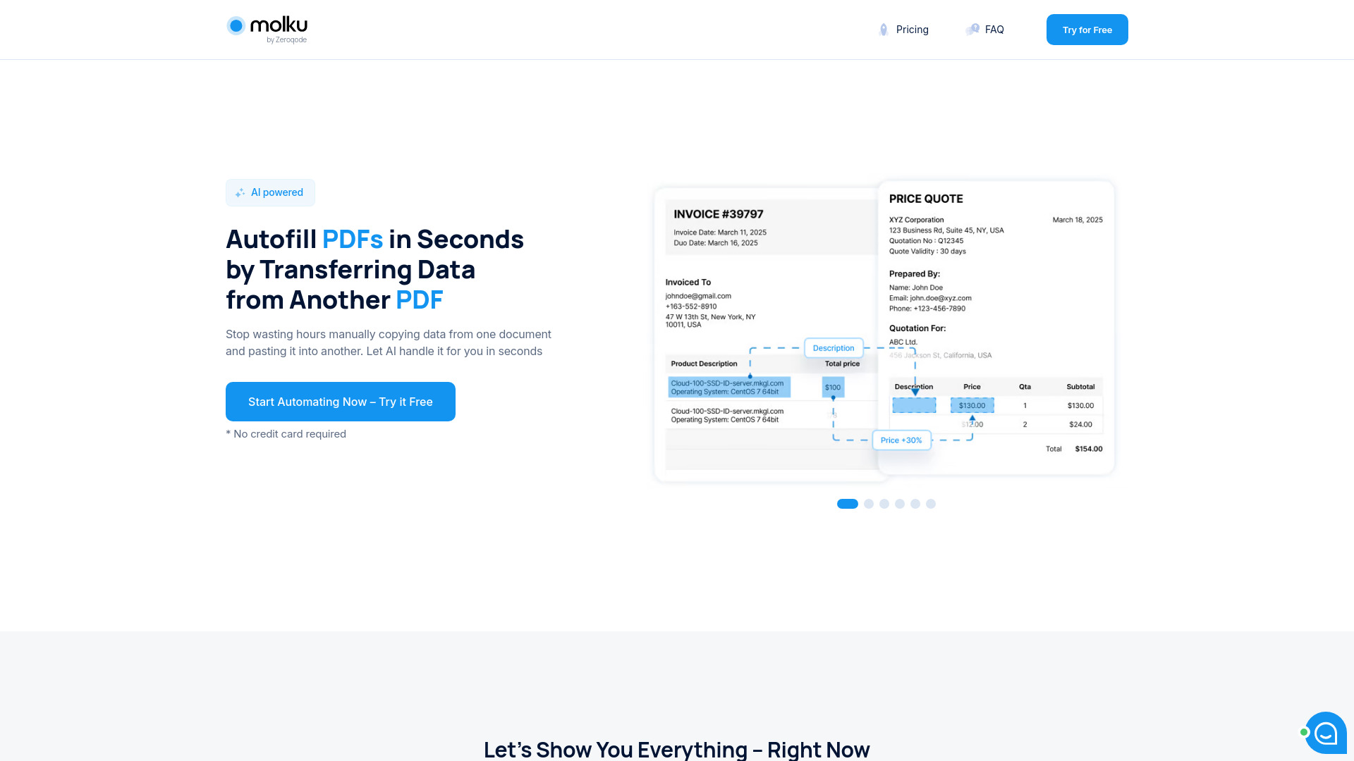 Molku Ai – Autofill PDFs in Seconds by Transferring Data from Another Docs网页截图,Molku Ai – Autofill PDFs in Seconds by Transferring Data from Another Docs网页快照