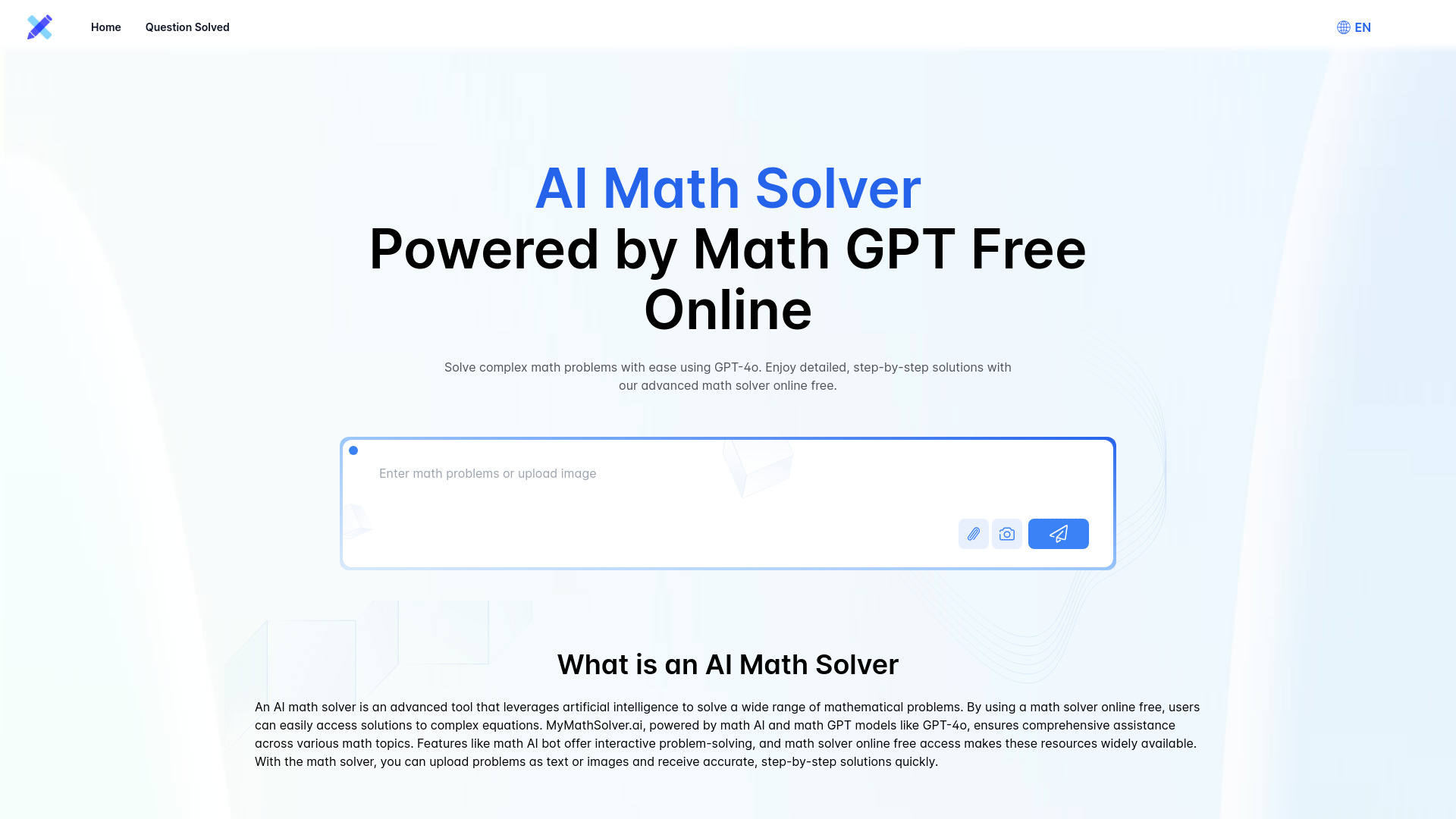 AI Math Solver Powered by Math GPT Free Online网页截图,AI Math Solver Powered by Math GPT Free Online网页快照