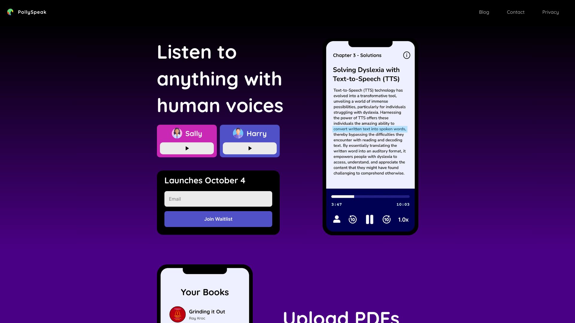 PollySpeak – Text to Speech for iOS网页截图,PollySpeak – Text to Speech for iOS网页快照