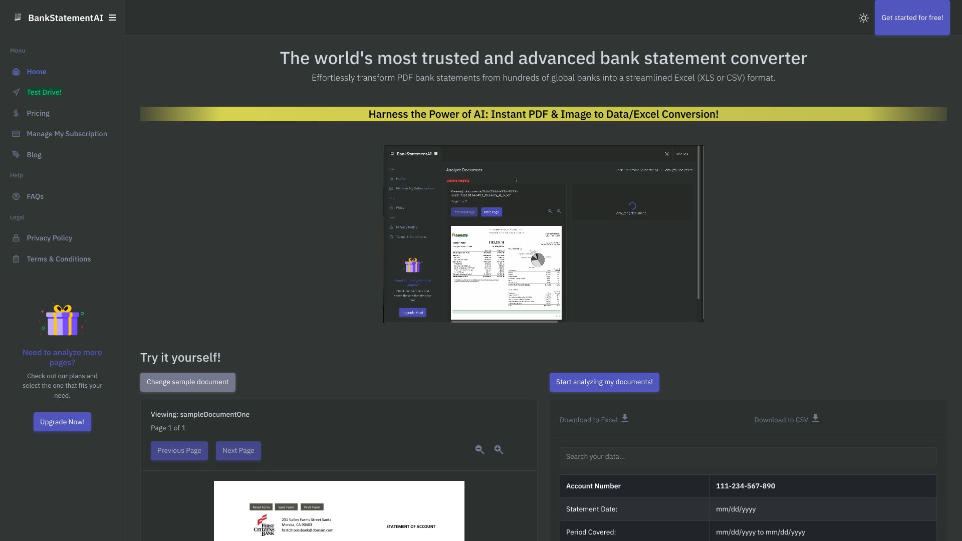 BankStatementConverterAI网页截图,BankStatementConverterAI网页快照