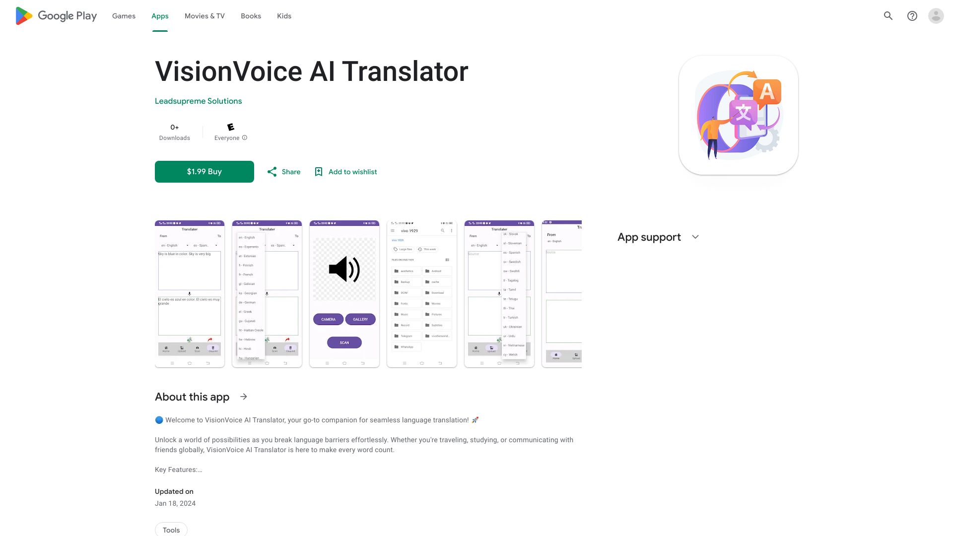 VisionVoice AI Translator网页截图,VisionVoice AI Translator网页快照