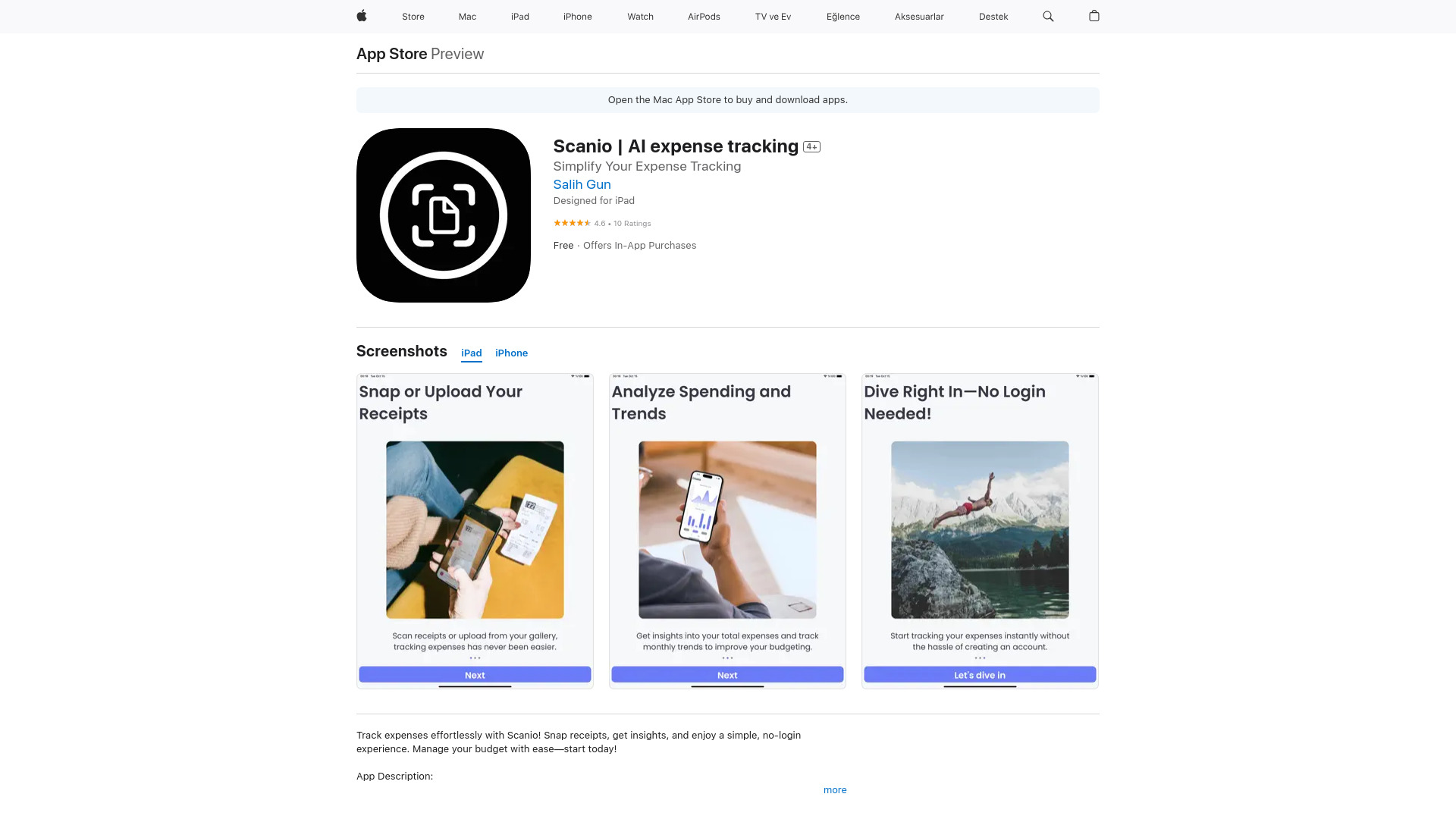 Scanio | AI expense tracking网页截图,Scanio | AI expense tracking网页快照