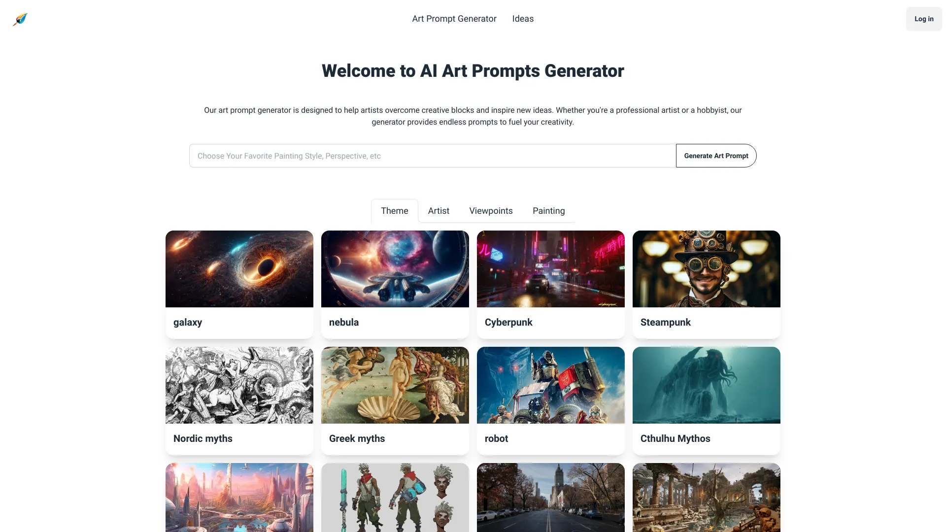 AI Art Prompt Generator网页截图,AI Art Prompt Generator网页快照