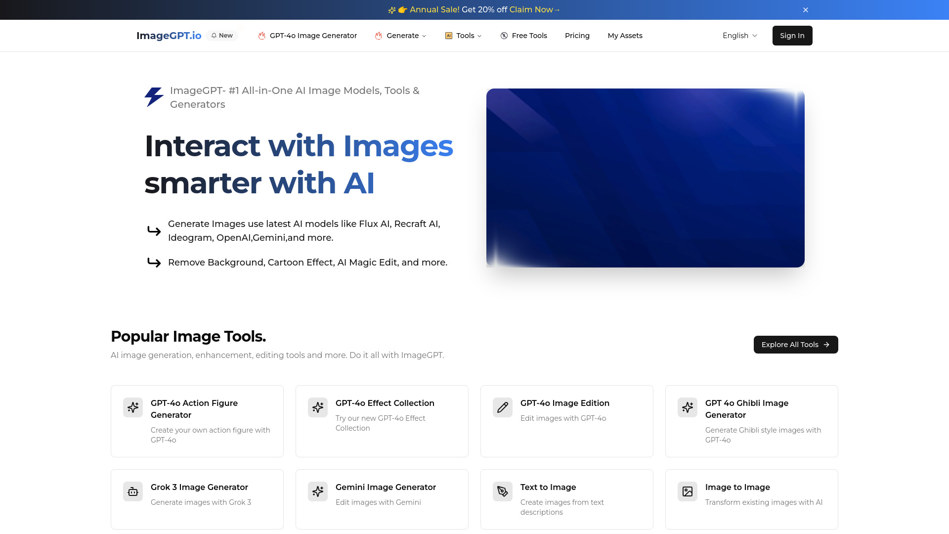 ImageGPT网页截图,ImageGPT网页快照