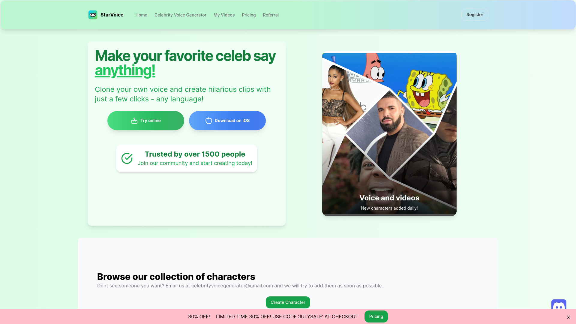 StarVoiceAi网页截图,StarVoiceAi网页快照