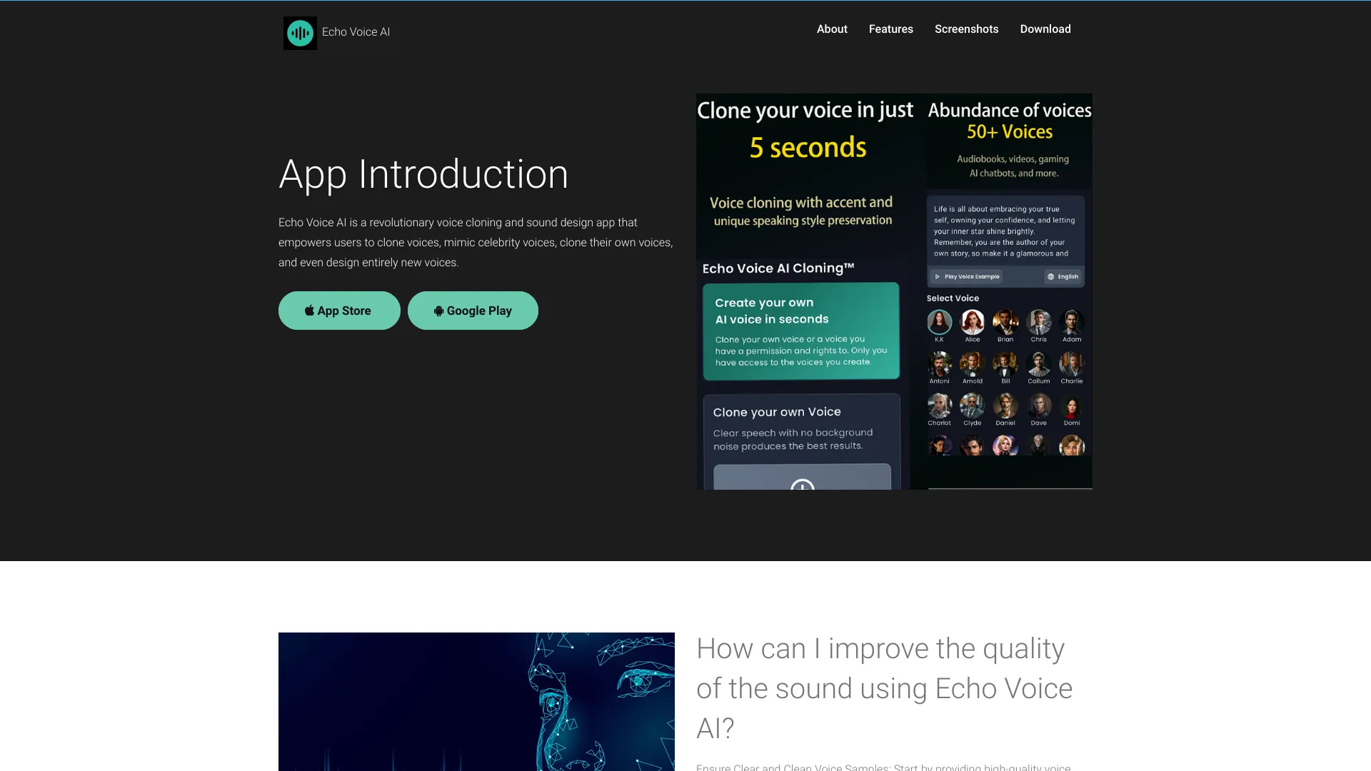 EchoVoiceAI网页截图,EchoVoiceAI网页快照