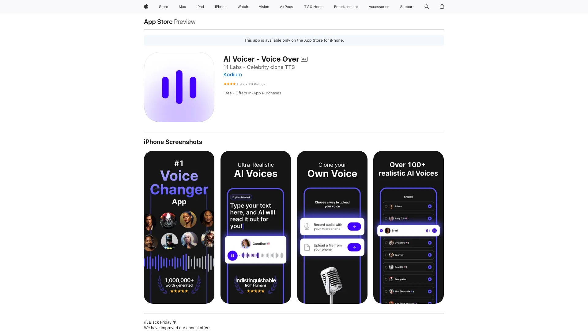 AI Voicer网页截图,AI Voicer网页快照
