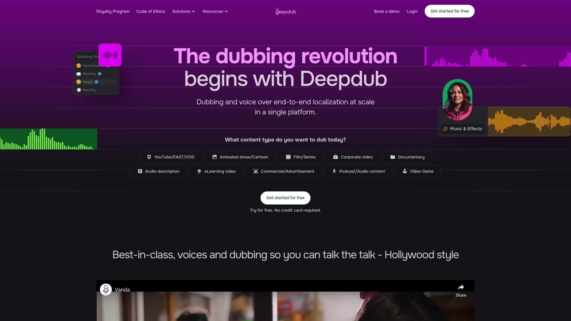 Deepdub网页截图,Deepdub网页快照