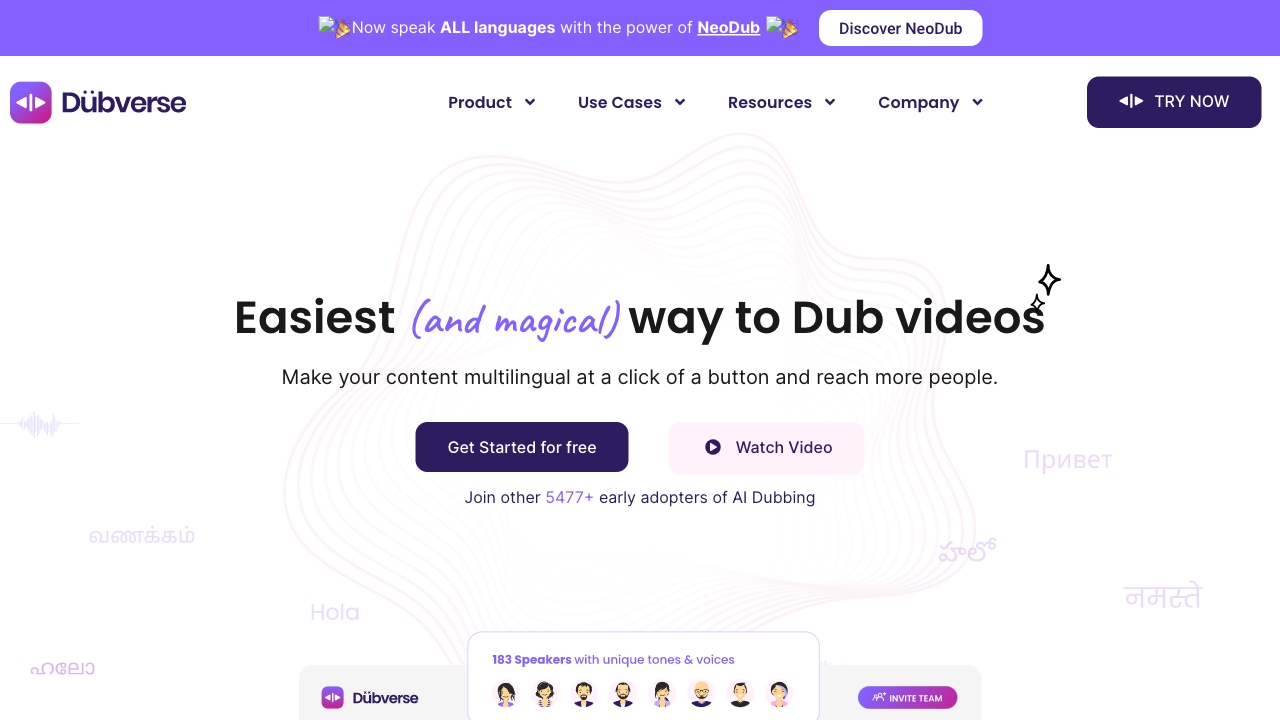 Dubverse网页截图,Dubverse网页快照
