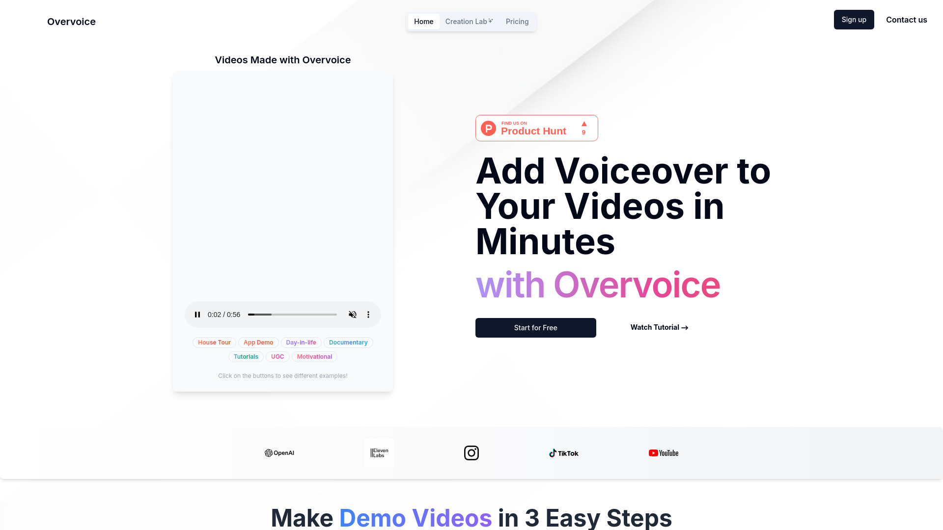 Overvoice网页截图,Overvoice网页快照