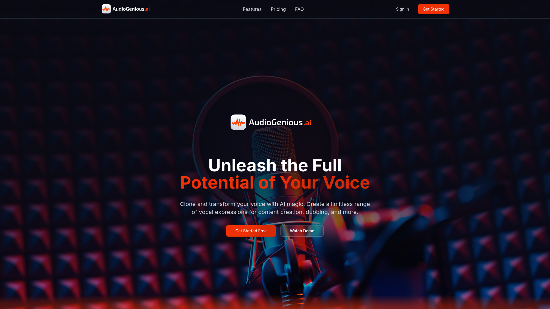 AudioGenius.ai网页截图,AudioGenius.ai网页快照