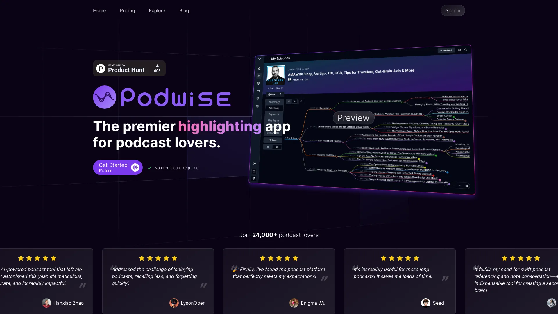 Podwise AI网页截图,Podwise AI网页快照