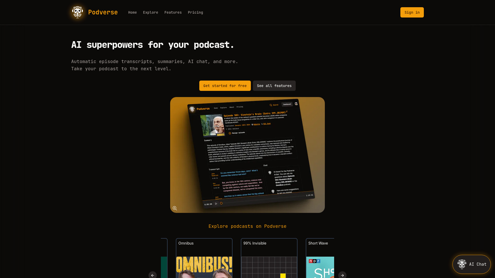 Podverse网页截图,Podverse网页快照