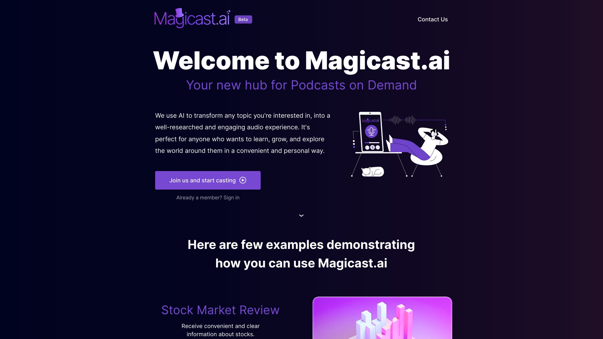 Magicast.ai网页截图,Magicast.ai网页快照