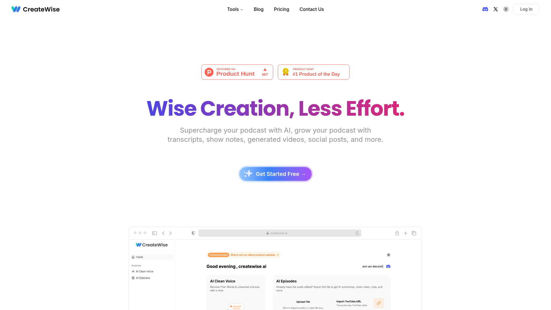 CreateWise AI网页截图,CreateWise AI网页快照