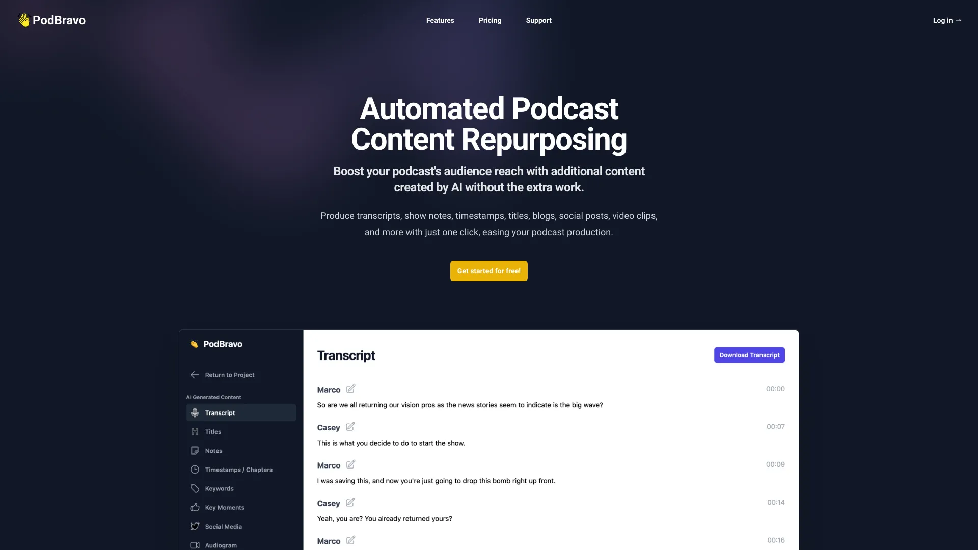 PodBravo网页截图,PodBravo网页快照