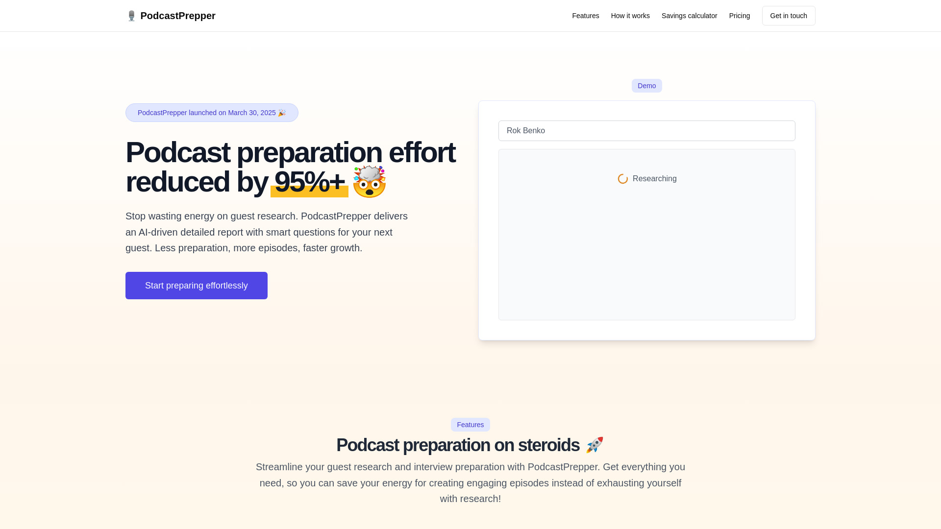 PodcastPrepper网页截图,PodcastPrepper网页快照