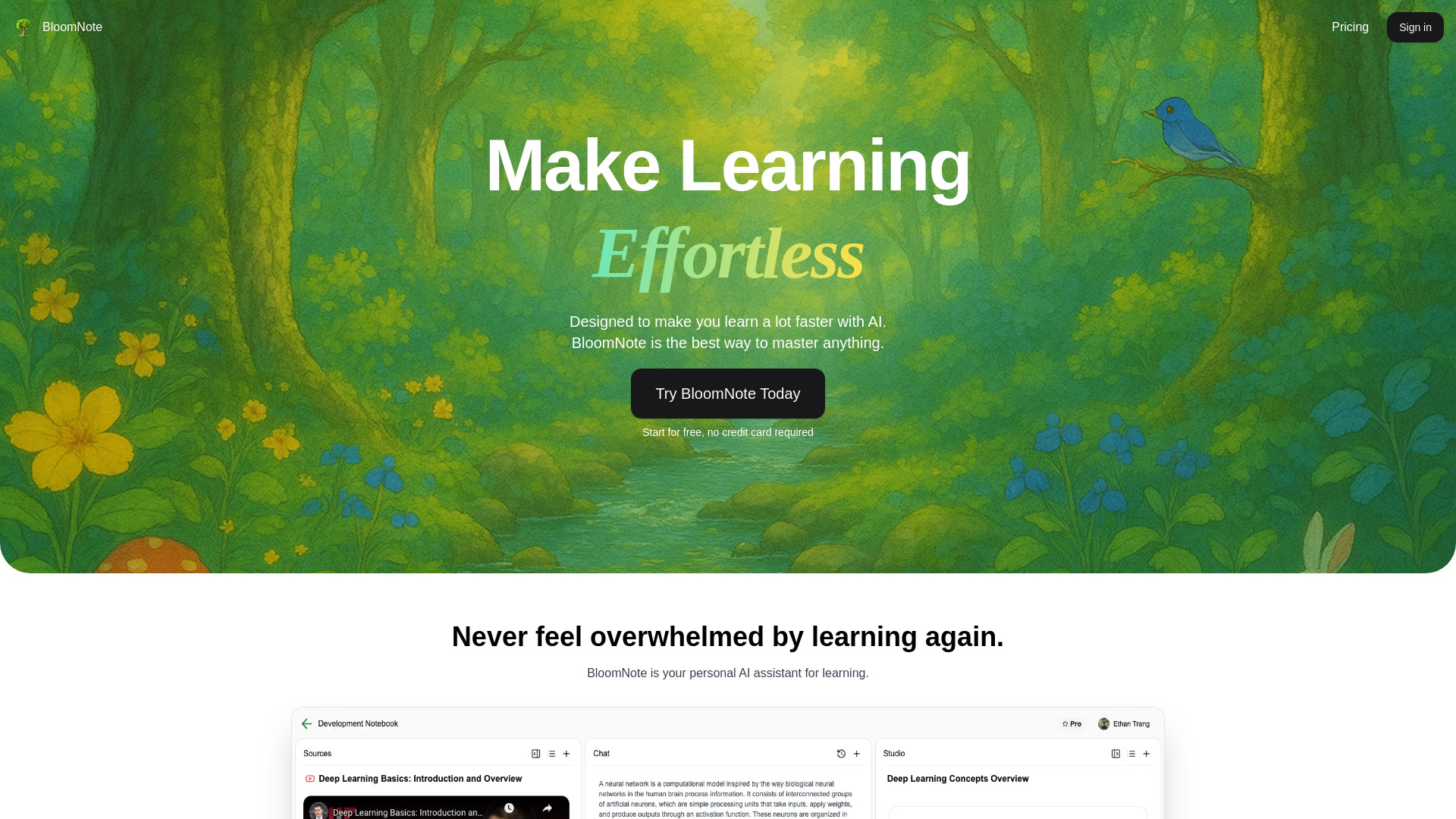 BloomNote网页截图,BloomNote网页快照