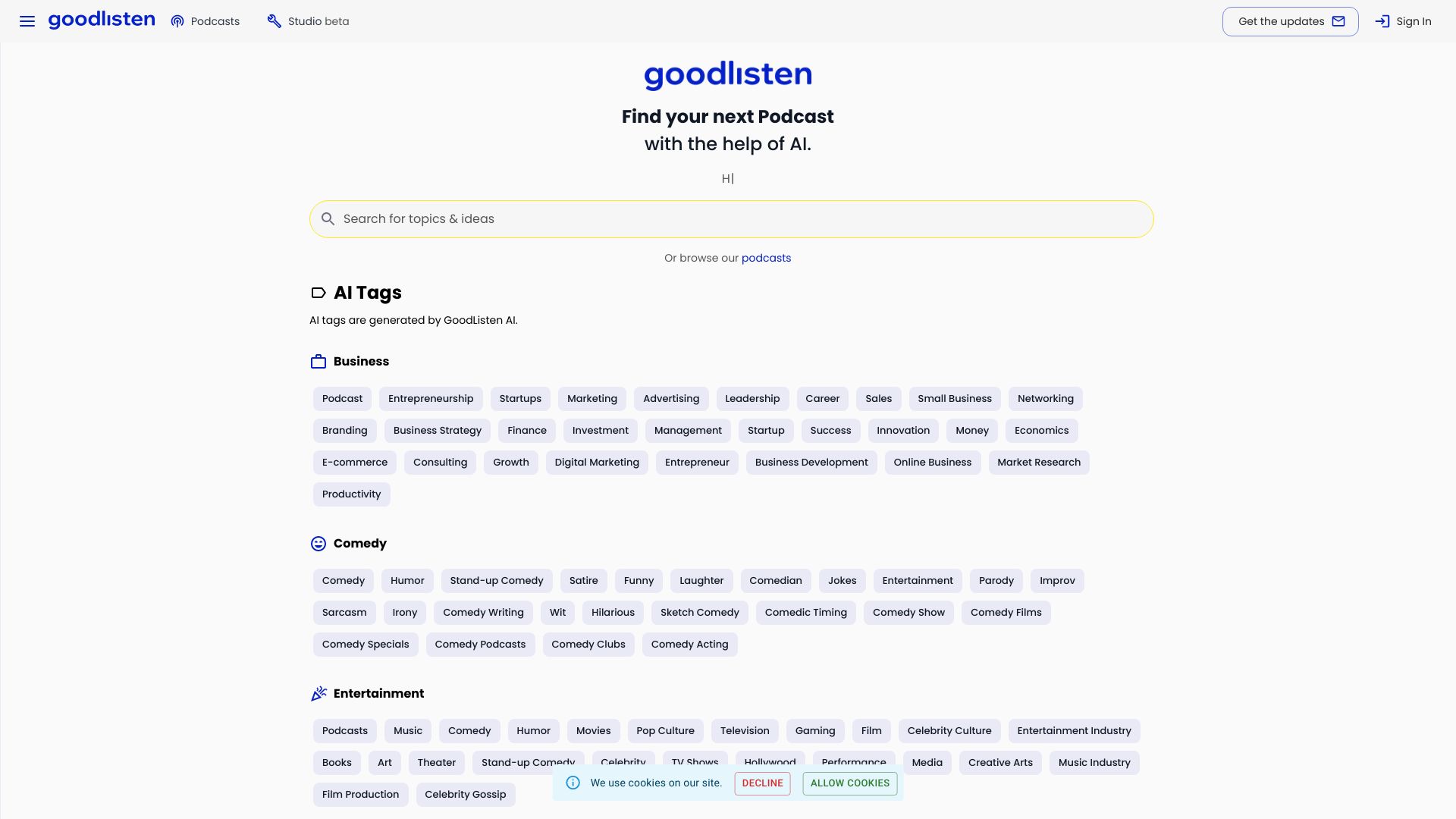 GoodListen网页截图,GoodListen网页快照