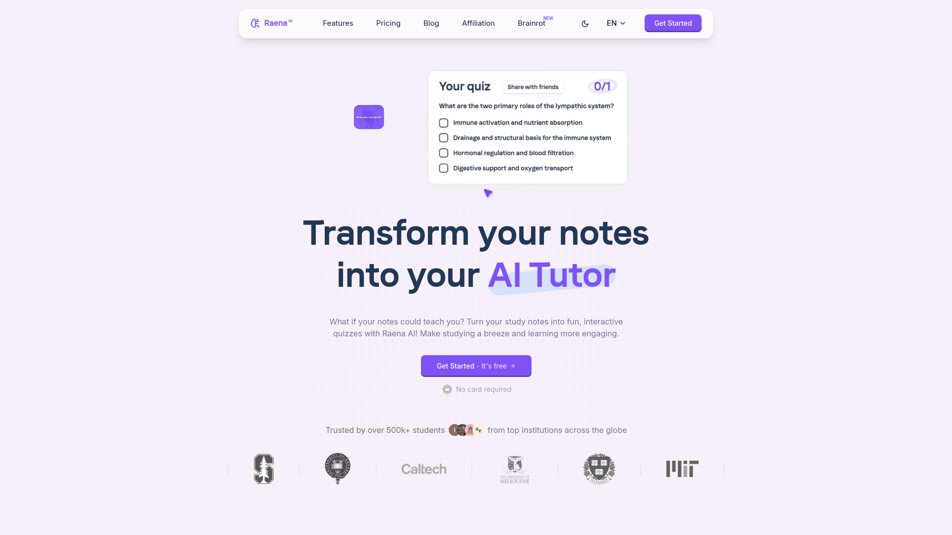 Raena AI网页截图,Raena AI网页快照