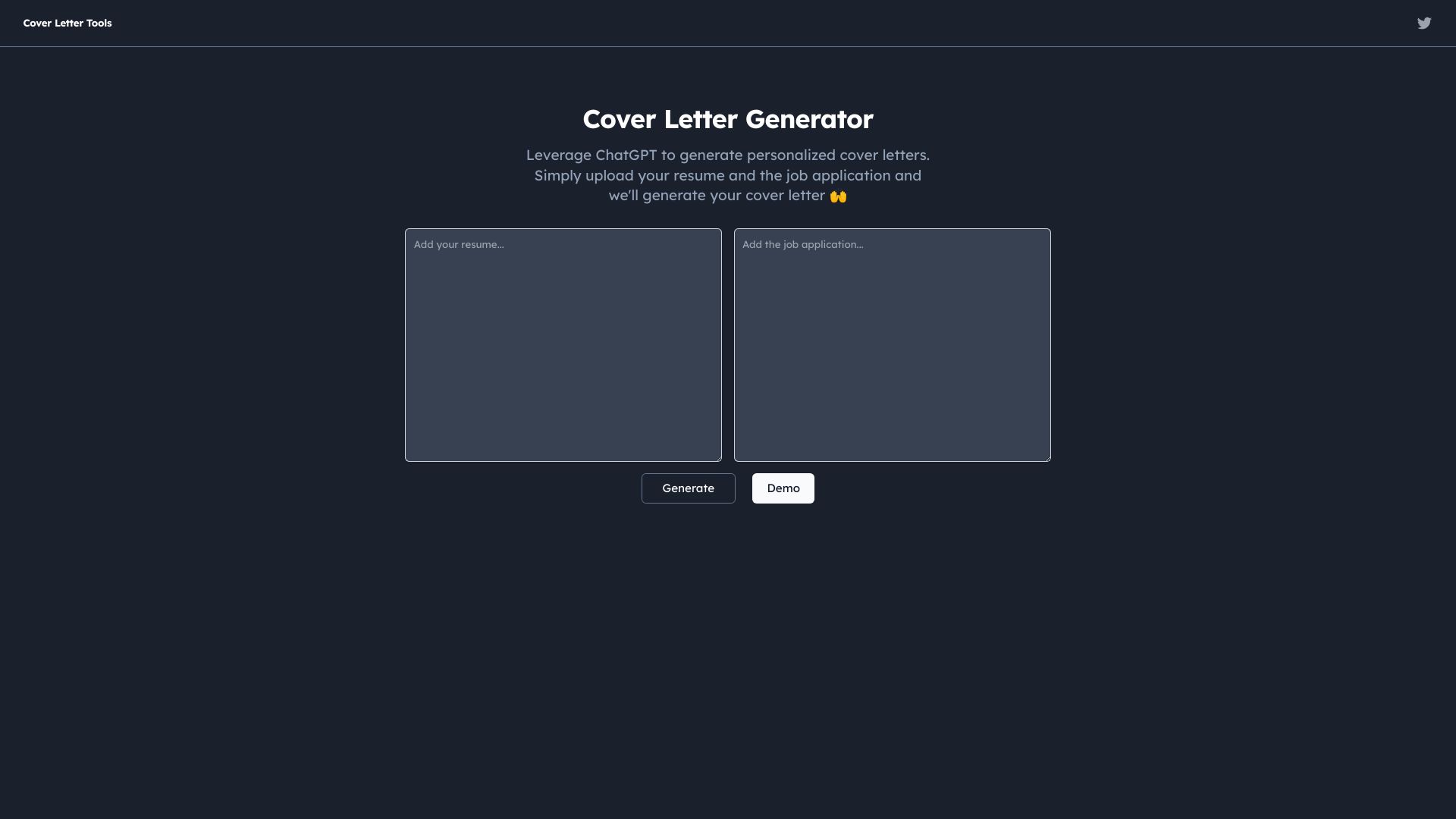 Cover Letter Generator网页截图,Cover Letter Generator网页快照