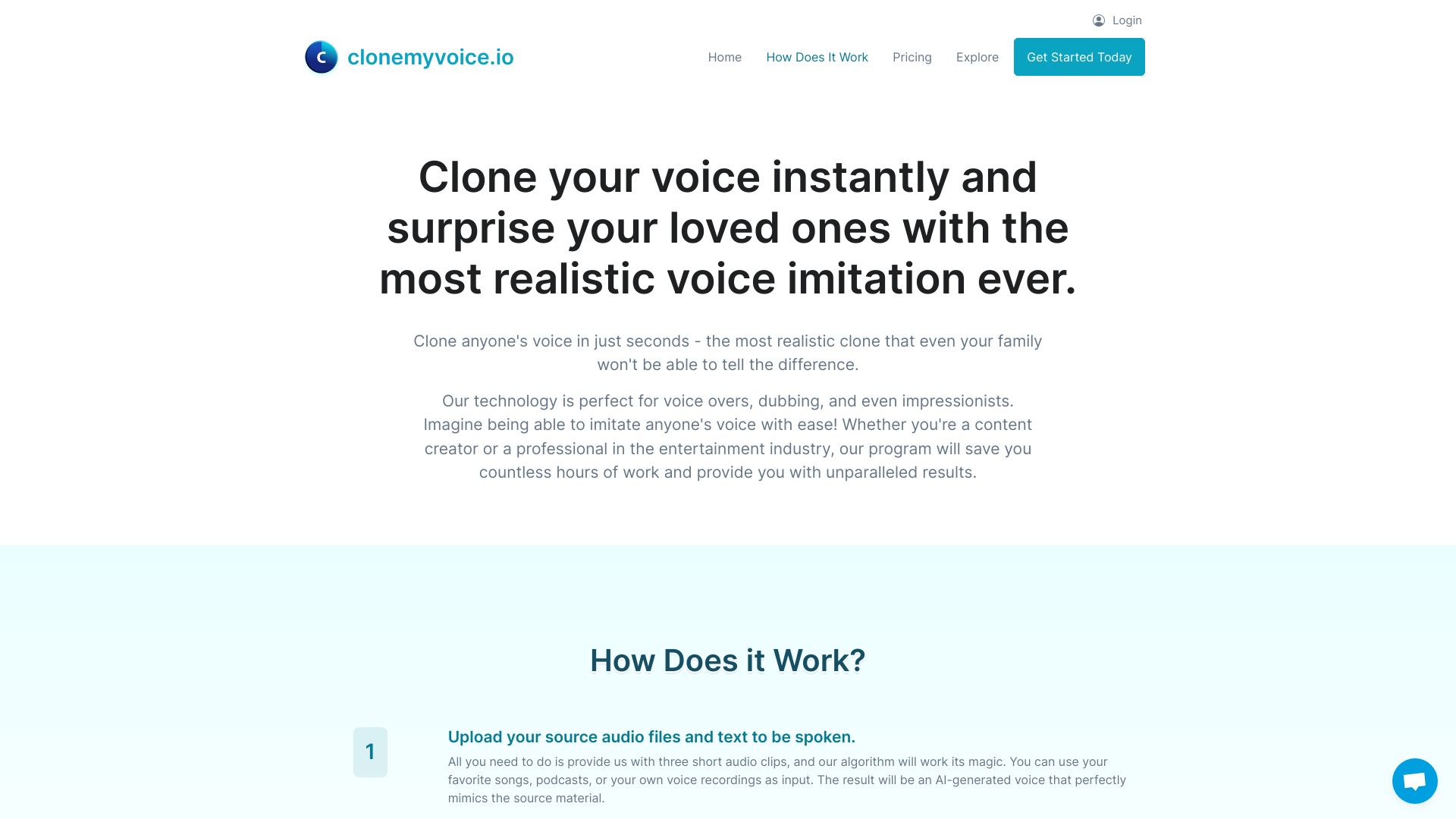 Clone Anyones voice in seconds with AI网页截图,Clone Anyones voice in seconds with AI网页快照