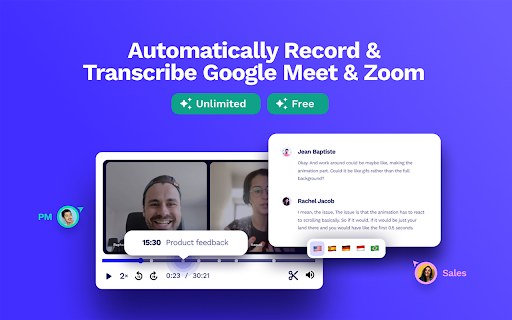 Record, Transcribe & ChatGPT for Google Meet网页截图,Record, Transcribe & ChatGPT for Google Meet网页快照