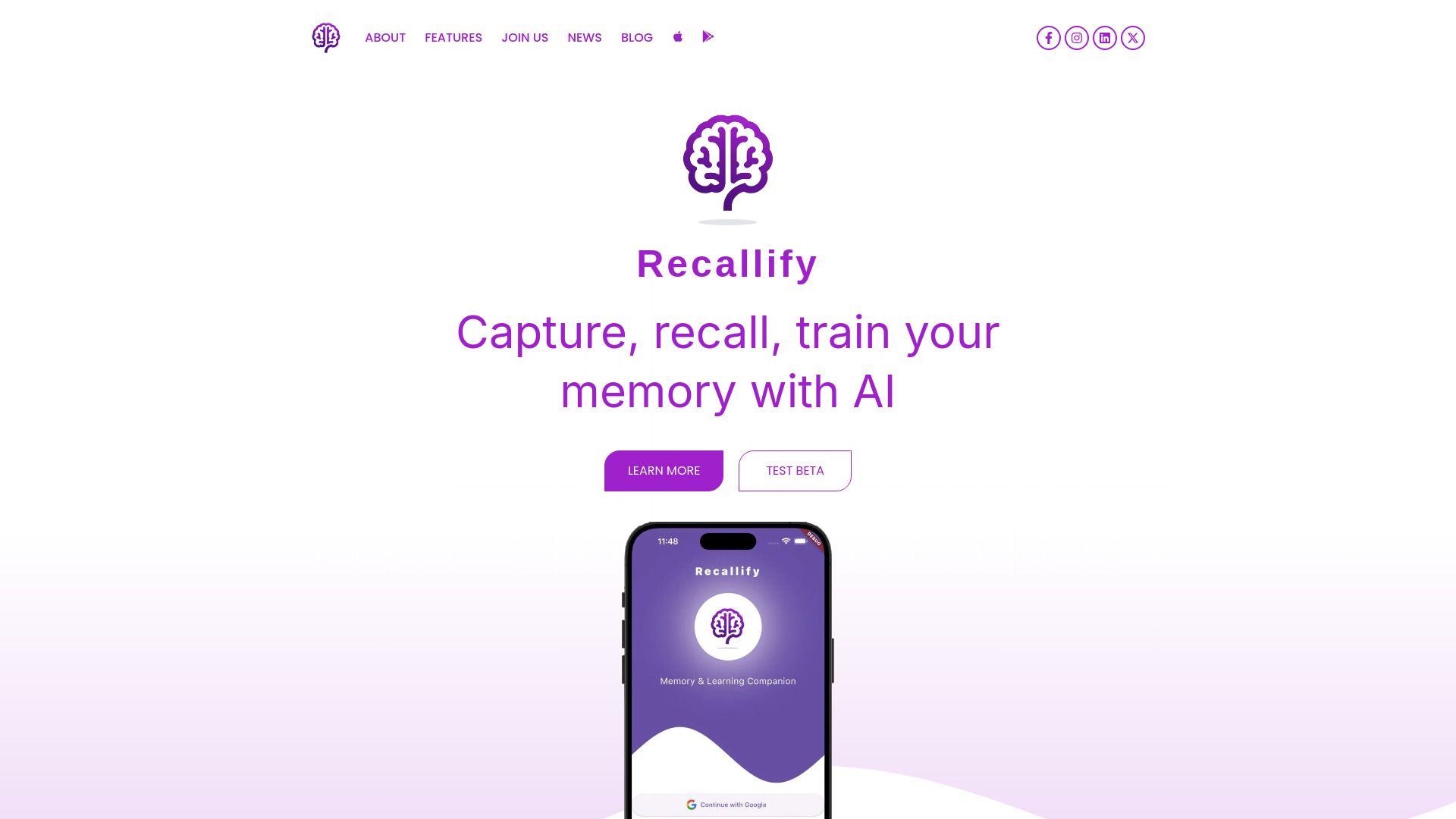 Recallify网页截图,Recallify网页快照