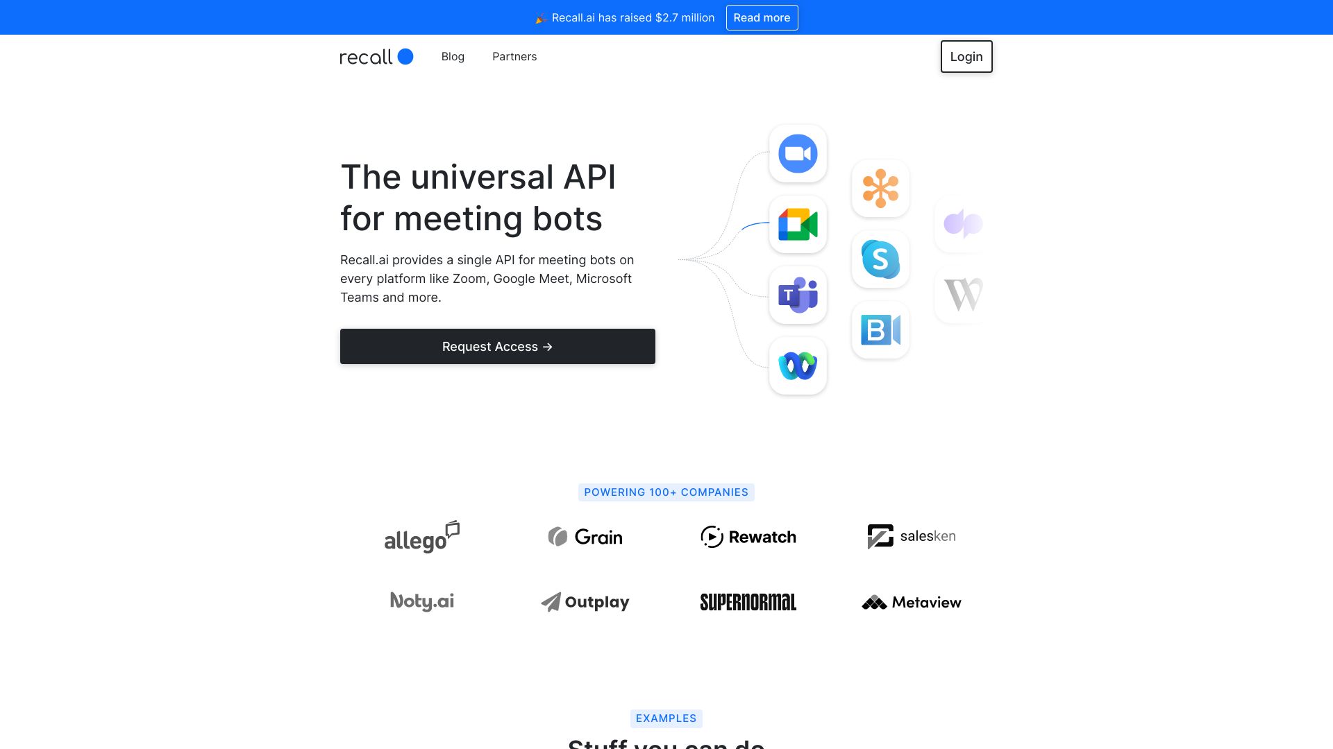 Recall.ai网页截图,Recall.ai网页快照