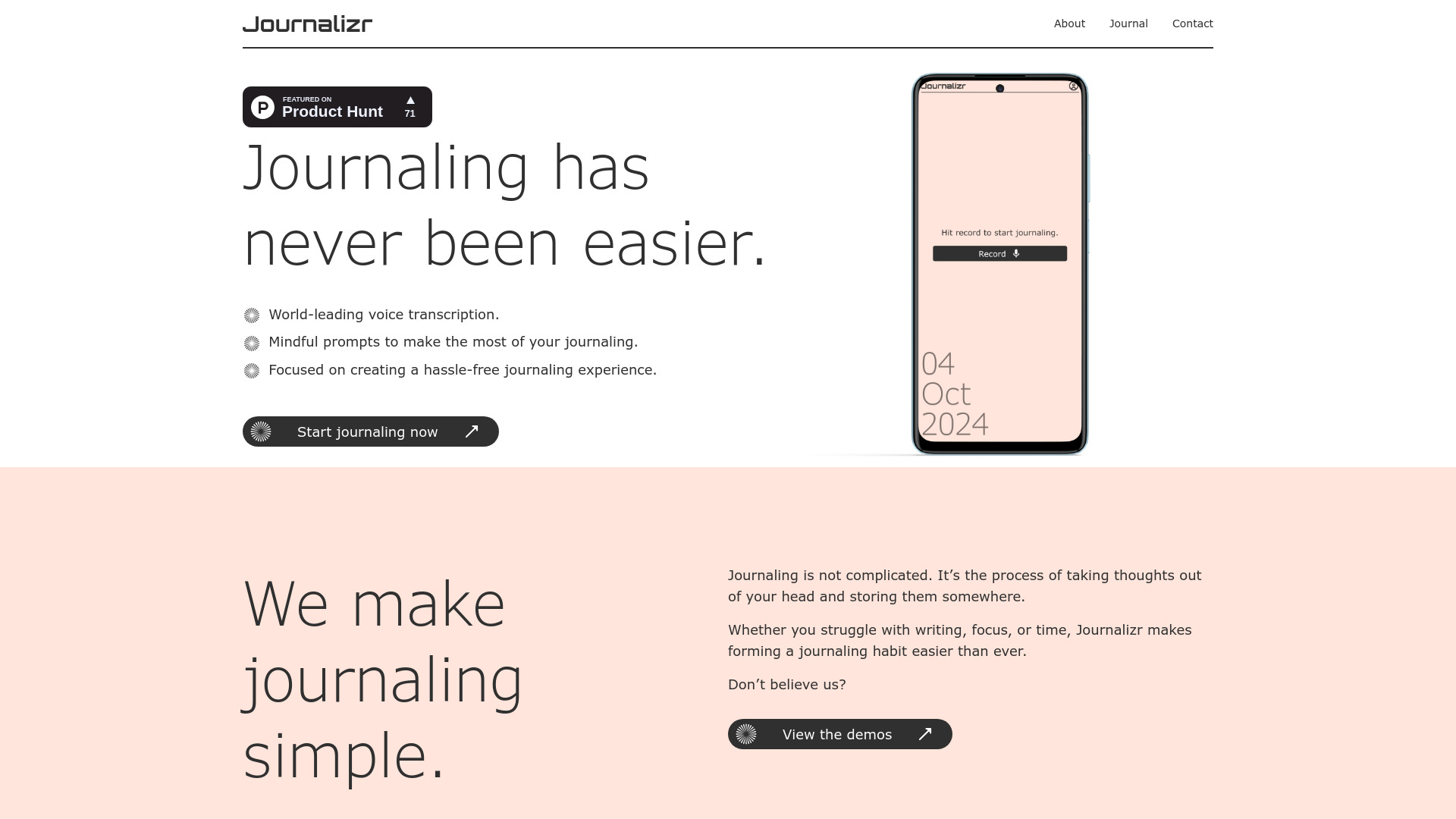 Journalizr网页截图,Journalizr网页快照
