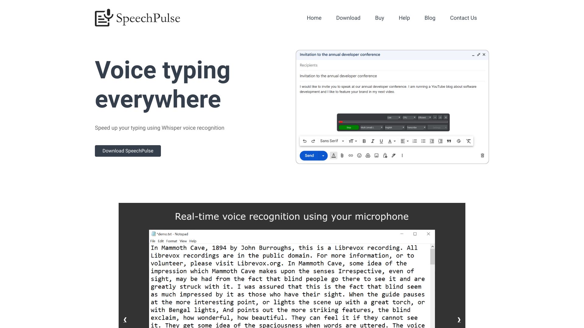 SpeechPulse网页截图,SpeechPulse网页快照
