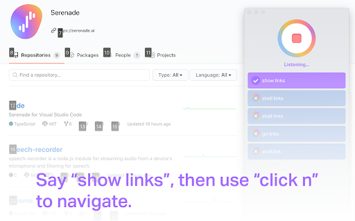 Serenade for Chrome网页截图,Serenade for Chrome网页快照