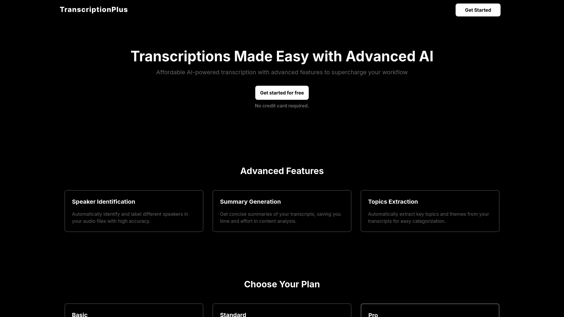 TranscriptionPlus网页截图,TranscriptionPlus网页快照