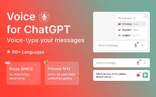 Vocha | Voice for ChatGPT网页截图,Vocha | Voice for ChatGPT网页快照