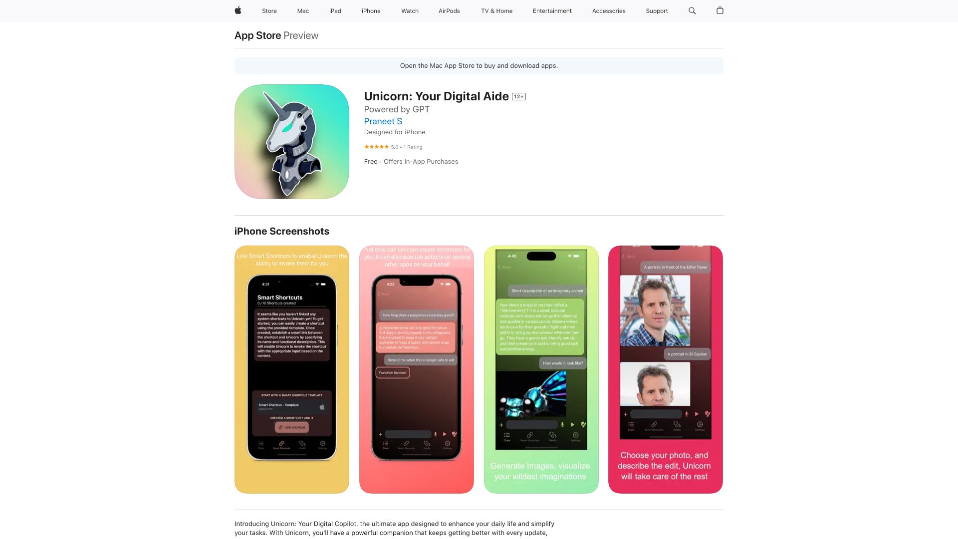 Unicorn : Your Digital Copilot网页截图,Unicorn : Your Digital Copilot网页快照