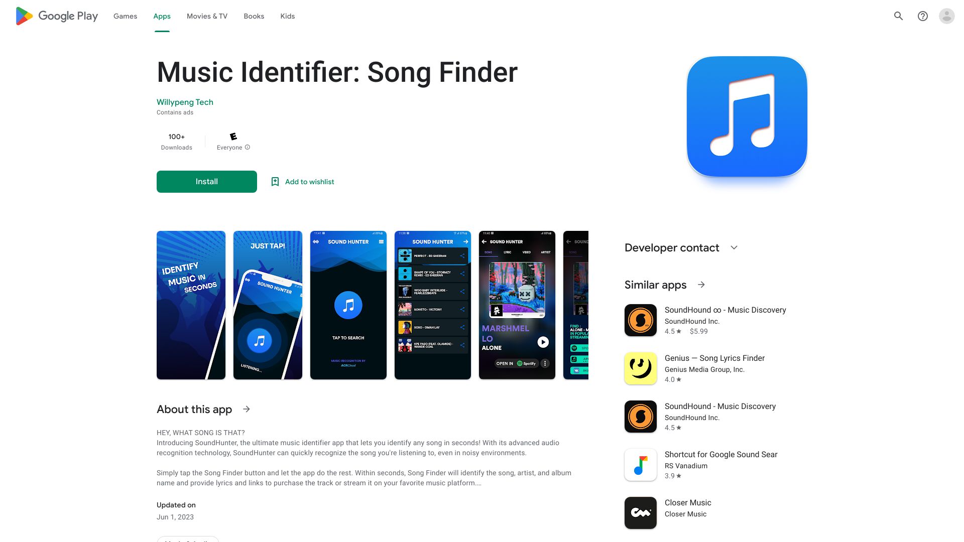 Music Identifier: Song Finder网页截图,Music Identifier: Song Finder网页快照
