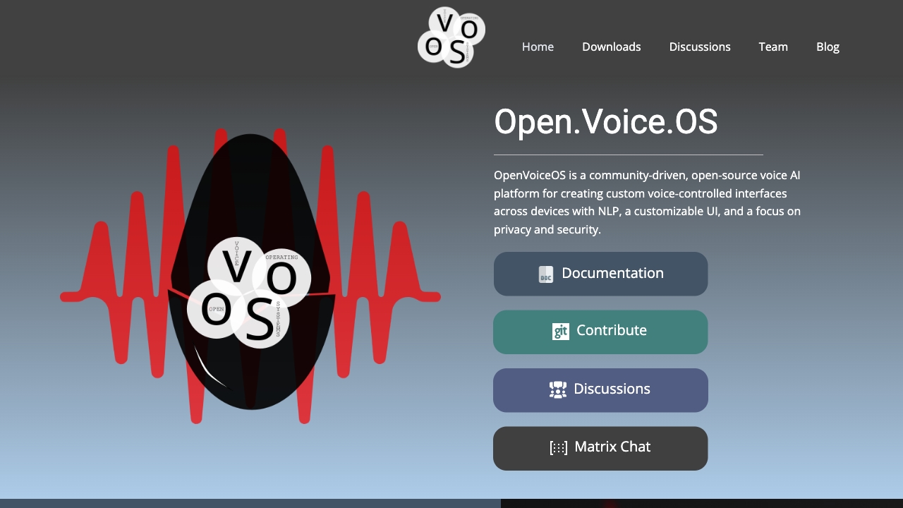 Open Voice OS网页截图,Open Voice OS网页快照