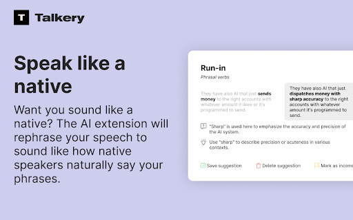 Talkery: AI Rephraser网页截图,Talkery: AI Rephraser网页快照