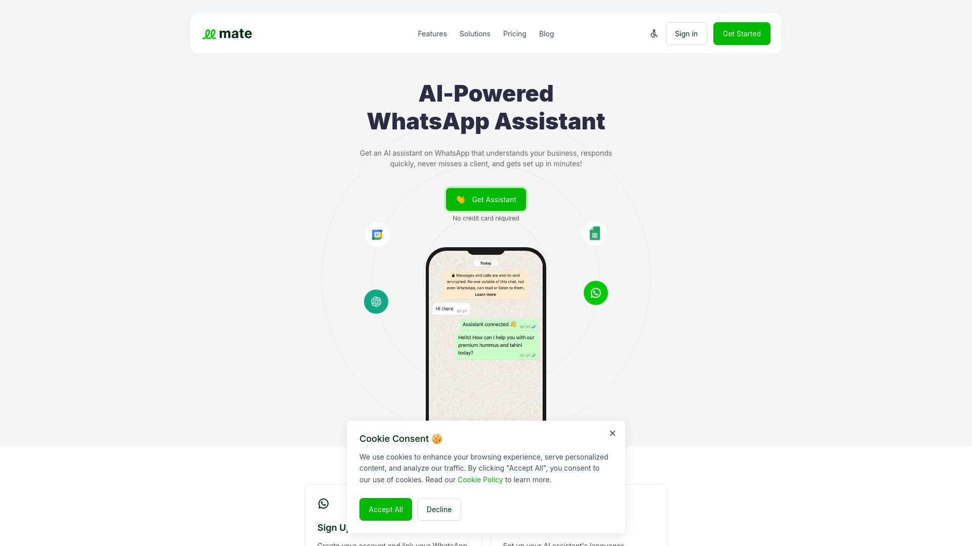 AI-Powered WhatsApp Assistant网页截图,AI-Powered WhatsApp Assistant网页快照