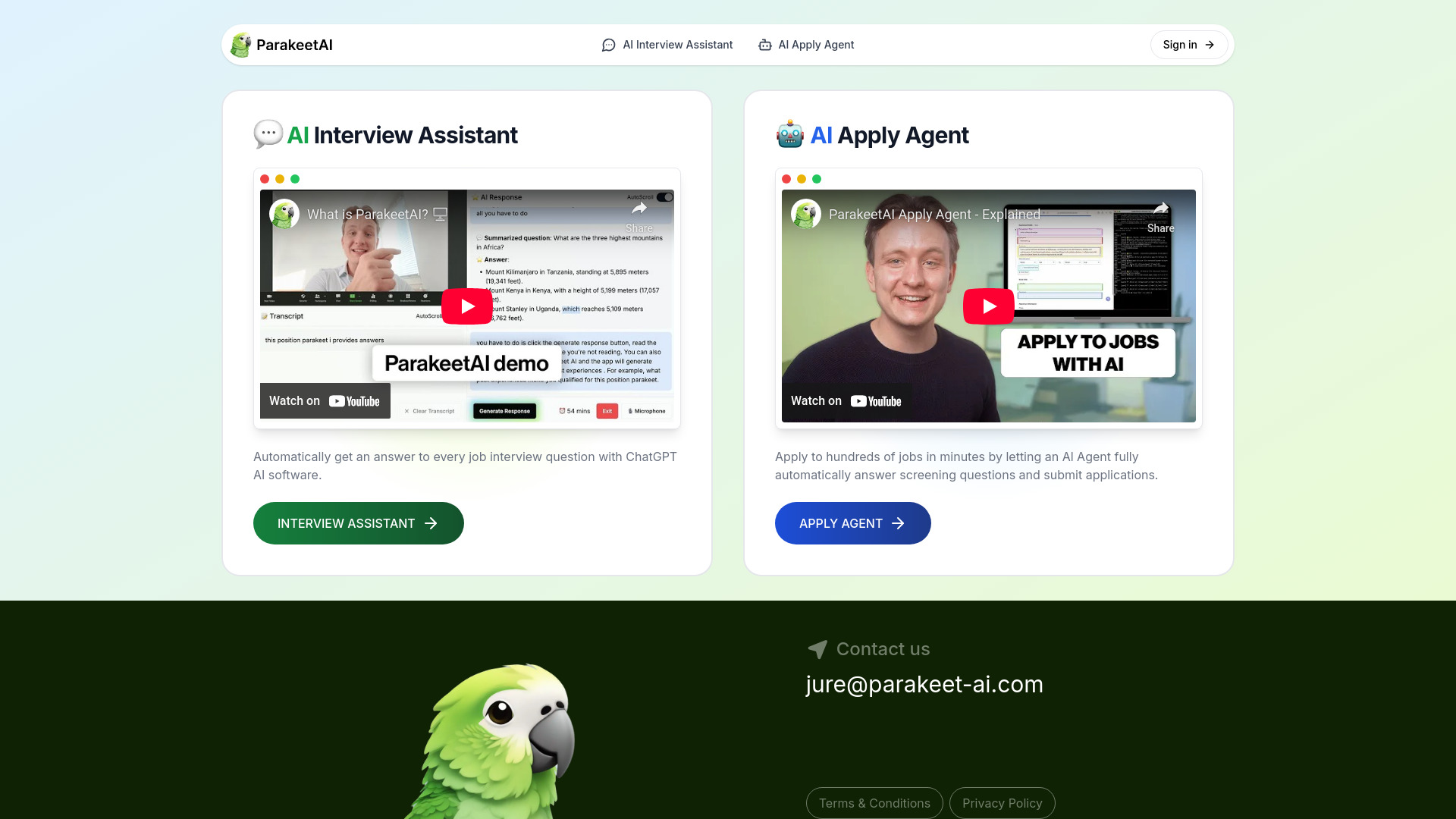 ParakeetAI网页截图,ParakeetAI网页快照