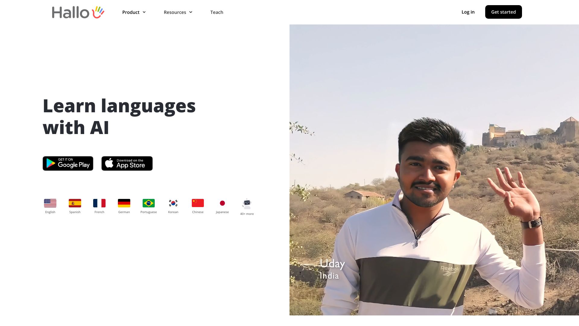 Hallo – AI Language Learning网页截图,Hallo – AI Language Learning网页快照