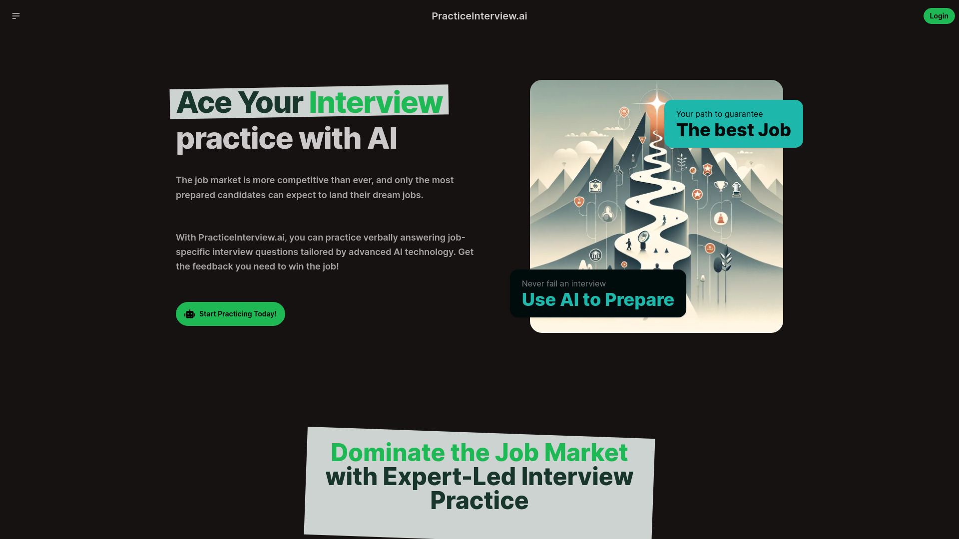 PracticeInterview.ai网页截图,PracticeInterview.ai网页快照
