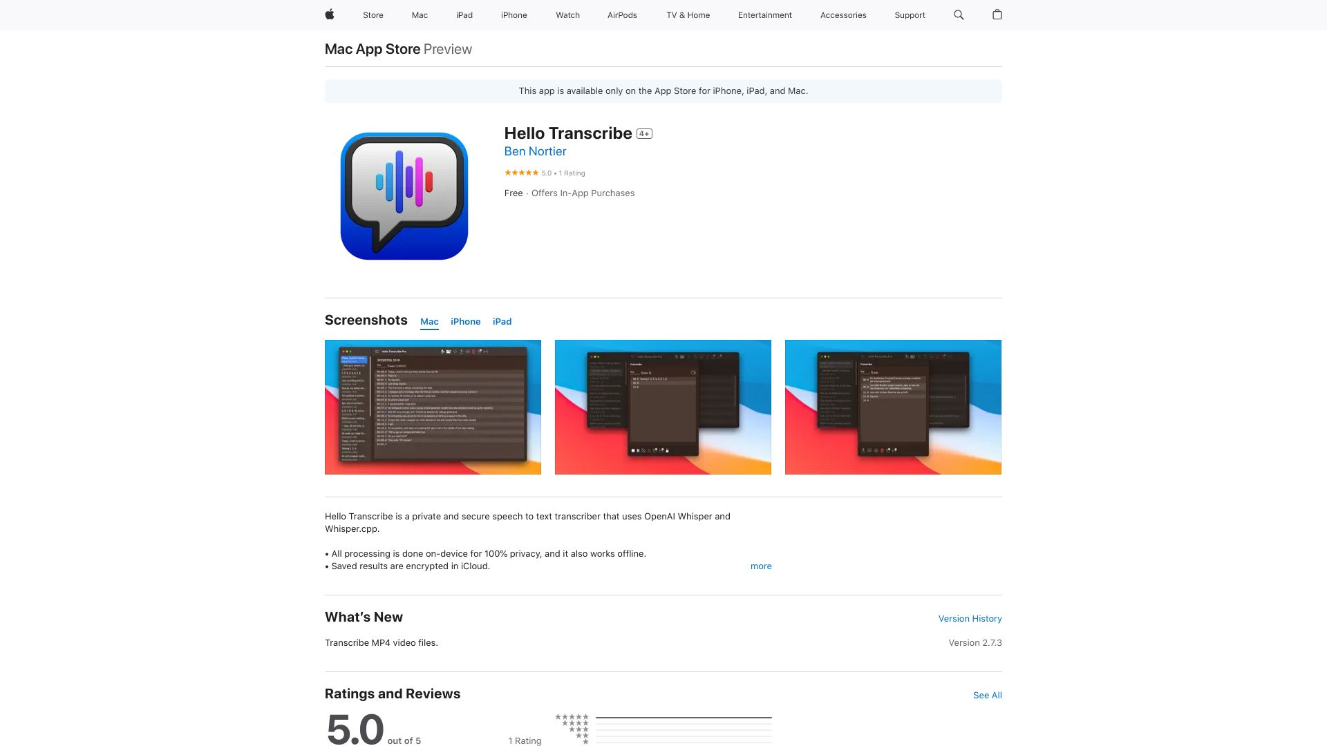 Hello Transcribe网页截图,Hello Transcribe网页快照